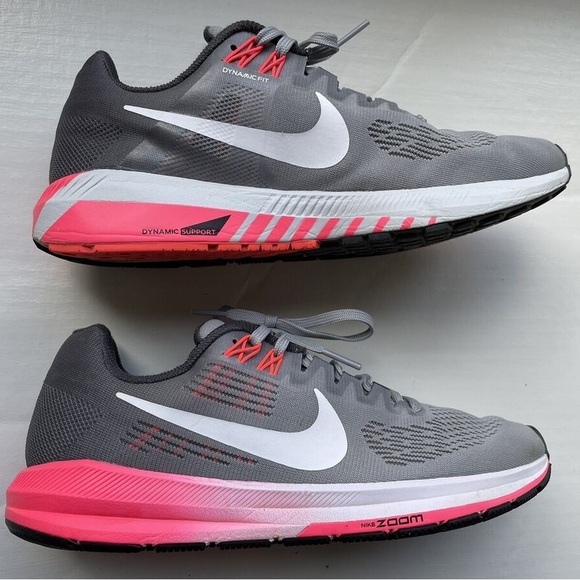 Nike Air Zoom Structure 21 Gray and Pink Running Shoes, Women's Size 7.5 - Picture 1 of 5